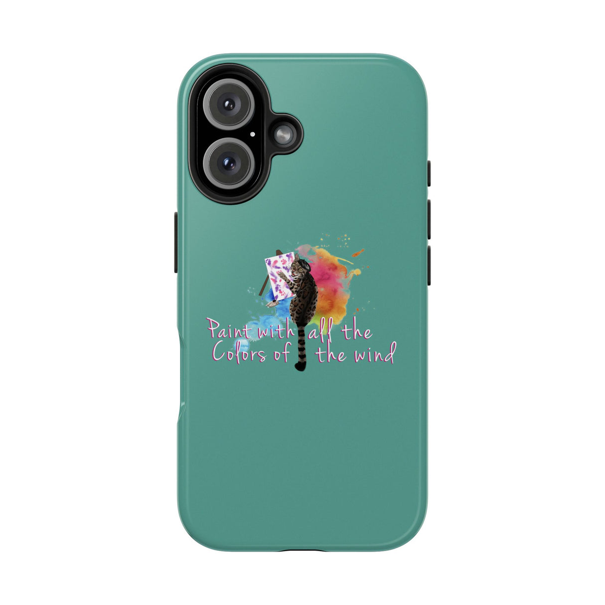 Tough Phone Case — "paint with all the colors of the wind" Flounder the Purrcasso Art