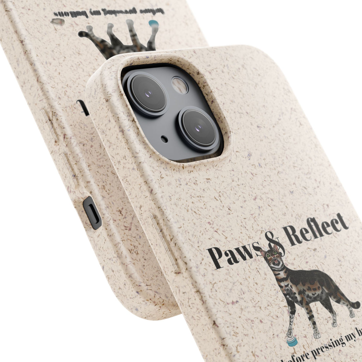 Phone Case - Paws and Reflect Biodegradable Case featuring Flounder the Purrmaid by Nina