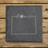 Colorado Slate Coaster Set – Engraved Natural Stone (Set of 4)