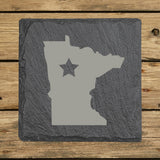 Minnesota Slate Coaster Set – Engraved Natural Stone (Set of 4)