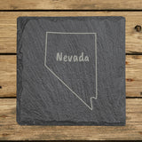 Nevada Slate Coaster Set – Engraved Natural Stone (Set of 4)