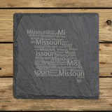Missouri Slate Coaster Set – Engraved Natural Stone (Set of 4)