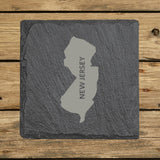 New Jersey Slate Coaster Set – Engraved Natural Stone (Set of 4)
