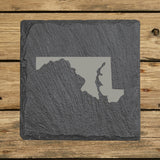 Maryland Slate Coaster Set – Engraved Natural Stone (Set of 4)