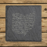 Ohio Slate Coaster Set – Engraved Natural Stone (Set of 4)