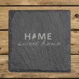 Maine Slate Coaster Set – Engraved Natural Stone (Set of 4)