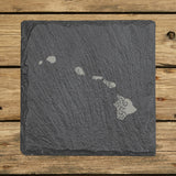 Hawaii Slate Coaster Set – Engraved Natural Stone (Set of 4)