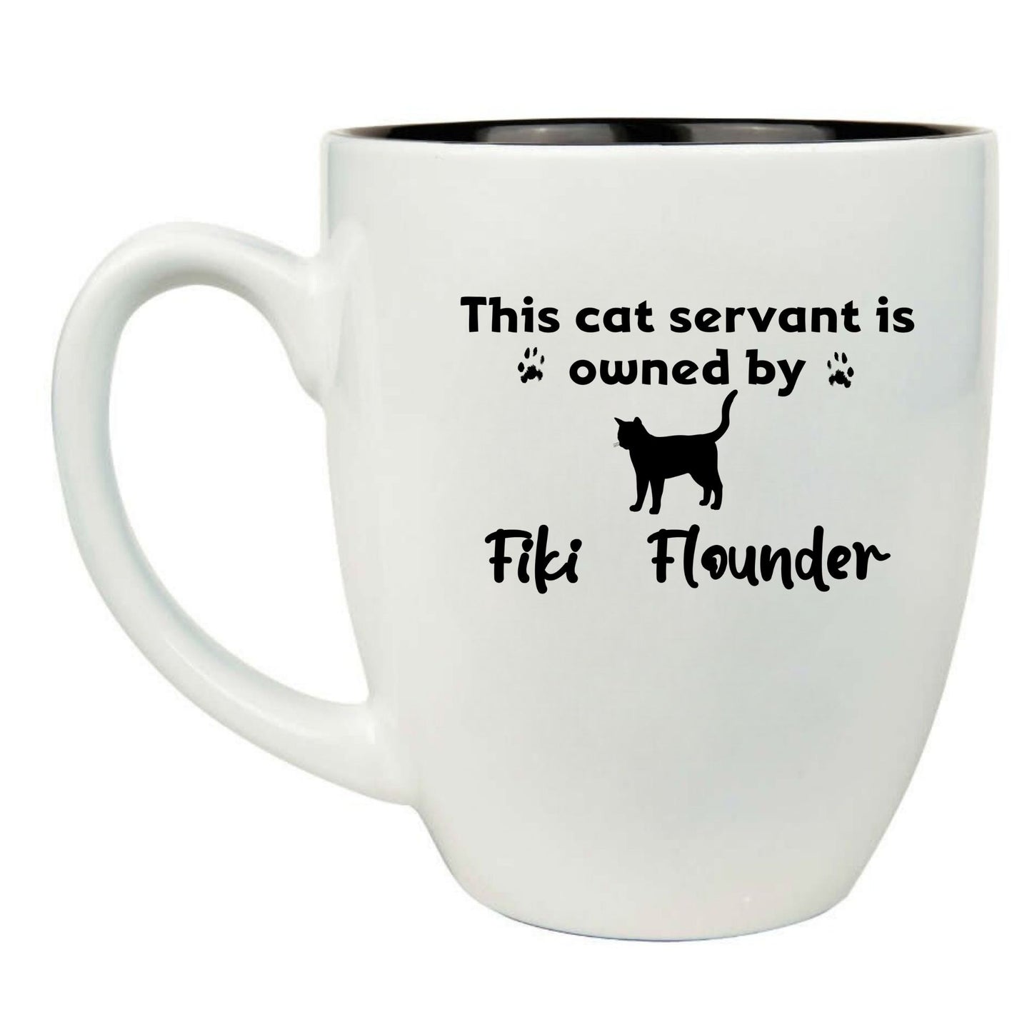 Custom Cat Mug – “This Cat Servant is Owned By” & Pet’s Name – 16 oz Mug