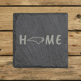 North Carolina Slate Coaster Set – Engraved Natural Stone (Set of 4)