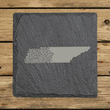 Tennessee Slate Coaster Set – Engraved Natural Stone (Set of 4)