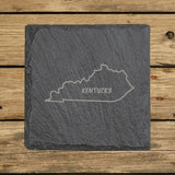 Kentucky Slate Coaster Set – Engraved Natural Stone (Set of 4)