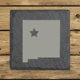 New Mexico Slate Coaster Set – Engraved Natural Stone (Set of 4)