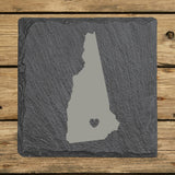 New Hampshire Slate Coaster Set – Engraved Natural Stone (Set of 4)