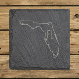 Florida Slate Coaster Set – Engraved Natural Stone (Set of 4)