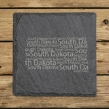 South Dakota Slate Coaster Set – Engraved Natural Stone (Set of 4)