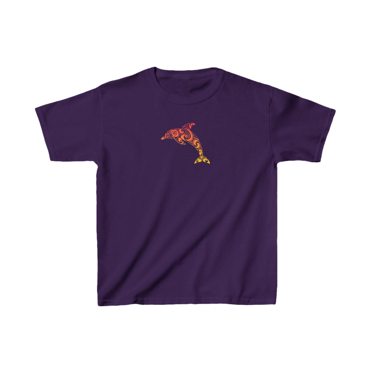 Kids Tee with Tribal Dolphin Design - Youth Shirt