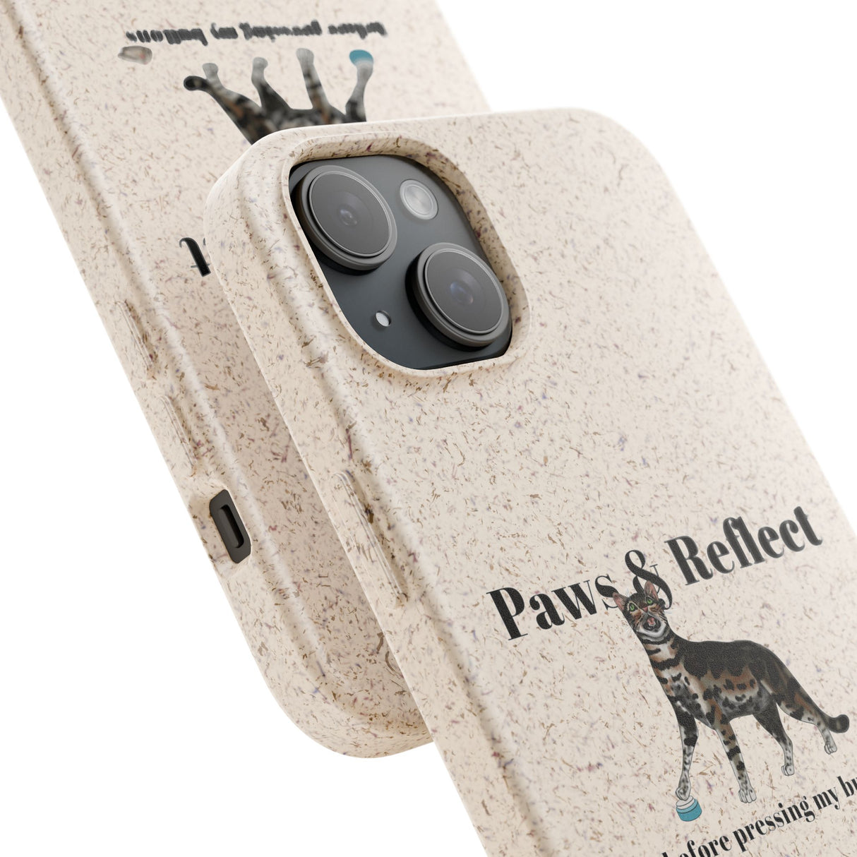 Phone Case - Paws and Reflect Biodegradable Case featuring Flounder the Purrmaid by Nina