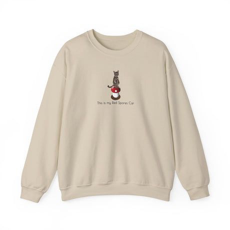 This is my Red Spores Car Unisex Heavy Blend Crewneck Sweatshirt featuring Flounder and Mouse Toy