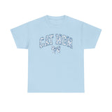 Blue Cat Mom Coquette Style Cotton Tee
