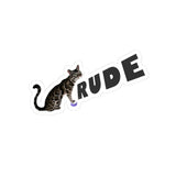 RUDE Flounder Talking Cat/Fish Kiss-Cut Sticker