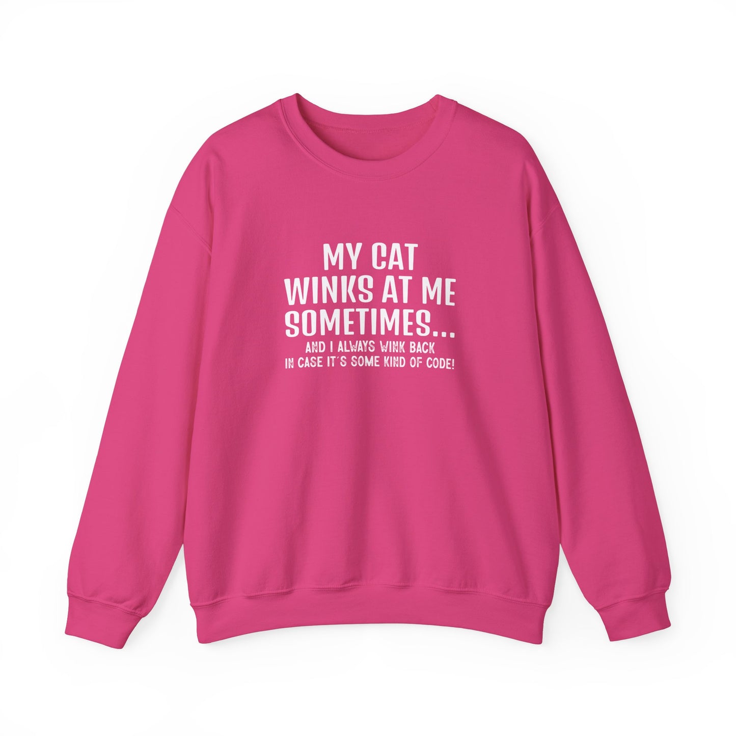 Cat Winks Funny Sweatshirt Adult