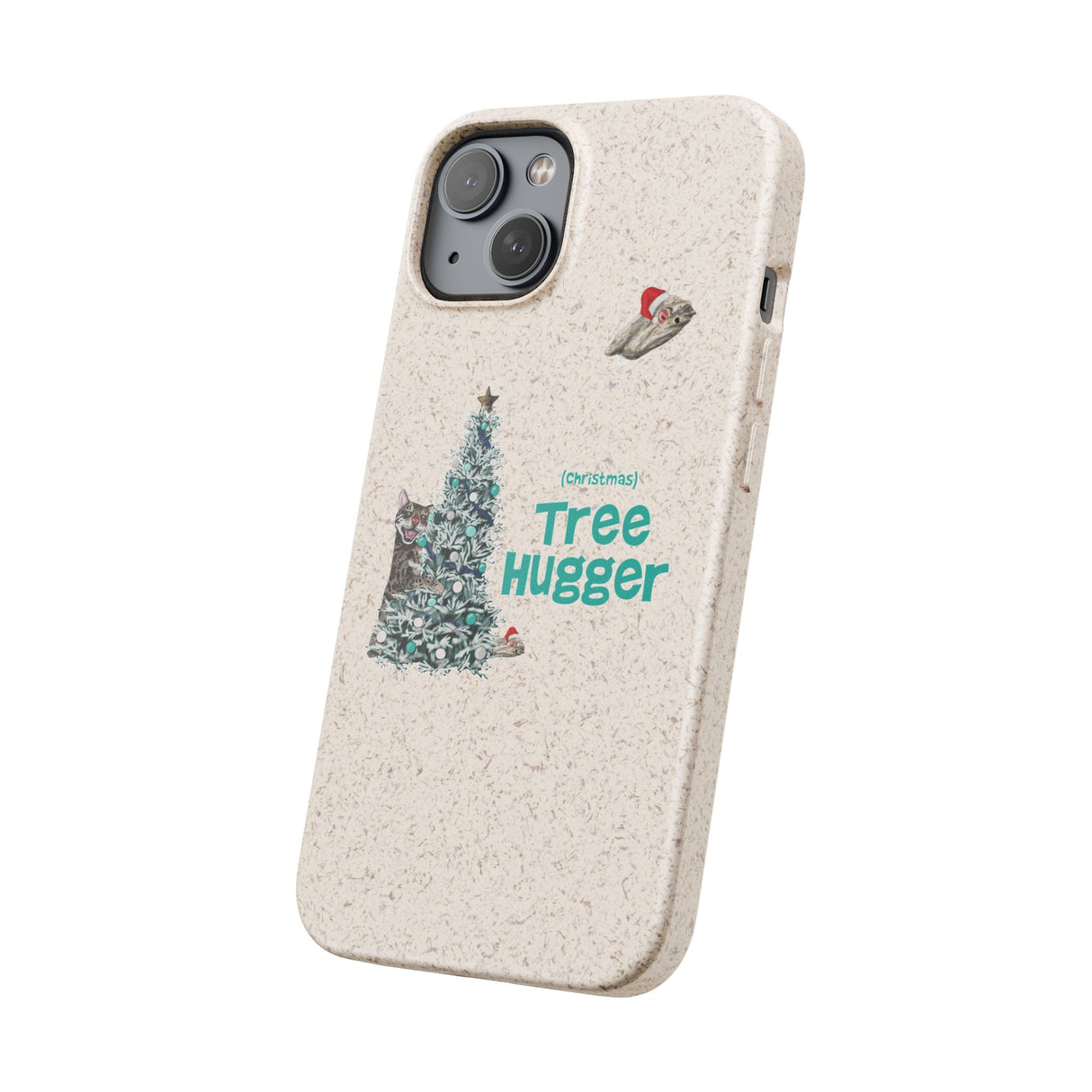 Phone Case with Christmas Tree Hugger Design