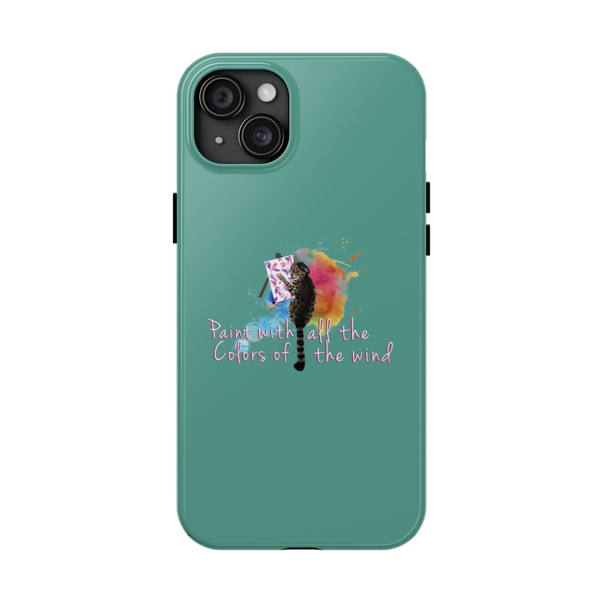 Tough Phone Case — "paint with all the colors of the wind" Flounder the Purrcasso Art