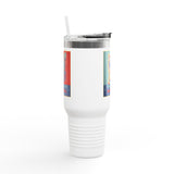 Insulated Travel Mug — "Vote Fish 2028" Funny Political Campaign Design Featuring Flounder the Purrmaid