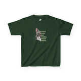 Kids Tee — "Little Fish. Big World. Brave Heart." Flounder Graphic