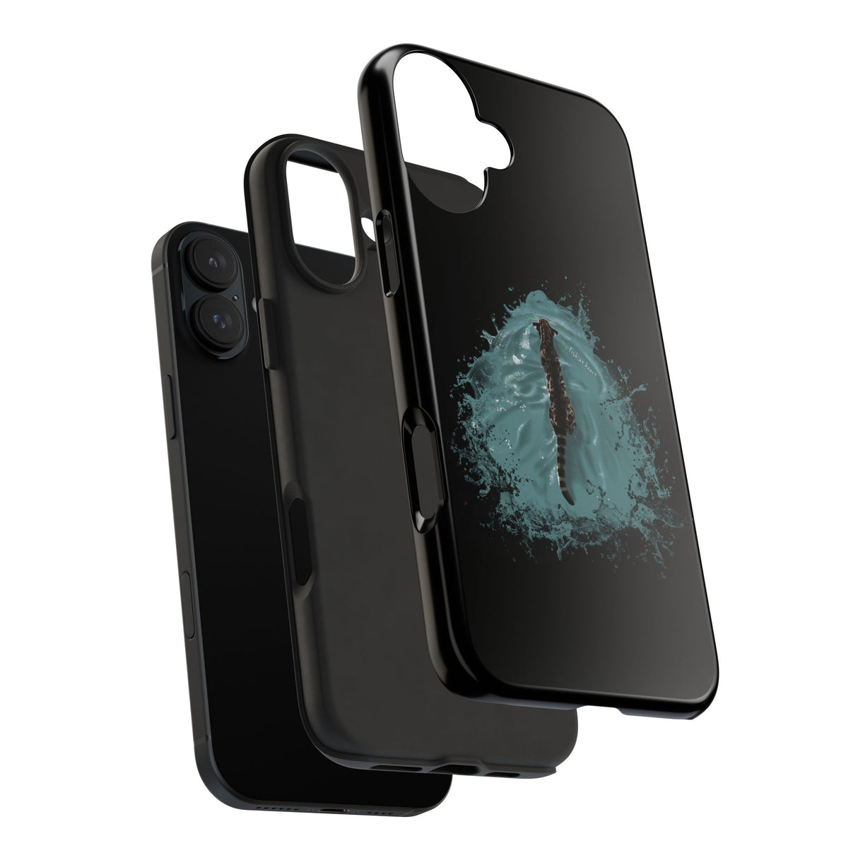 Fish at Heart Flounder Purrmaid Phone Case — Hand-Drawn Nautical Cat Design