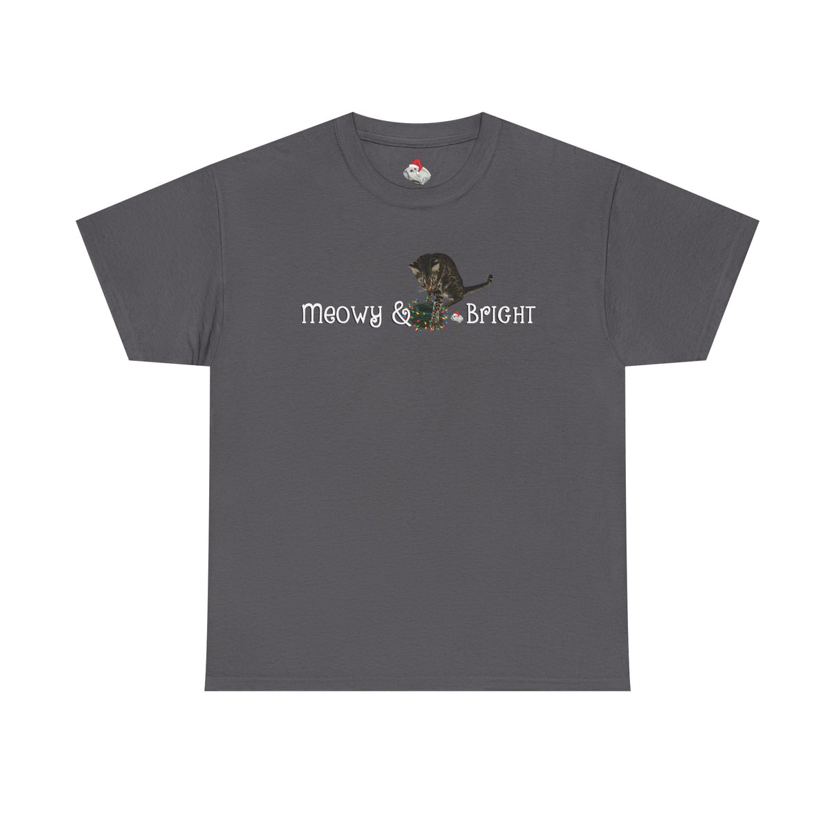 Meowy & Bright Christmas T-Shirt — Flounder & Mouse Toy Holiday Tee