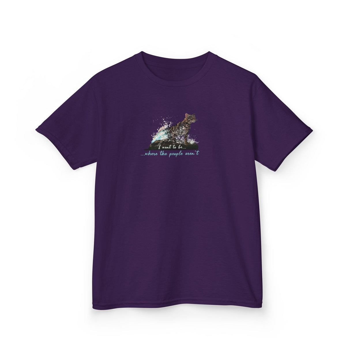 Kids Tee — "I Want to Be Where the People Aren't" Purrmaid Flounder Splash