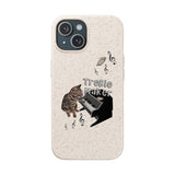 Phone case - Treble Maker Hand Drawn Design by Flounder's Mom, Nina Featuring Flounder the Purrmaid Playing Piano for Mouse Toy