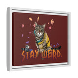Stay Weird Matte Canvas Print — Flocahontas & Mouse Toy (Framed)