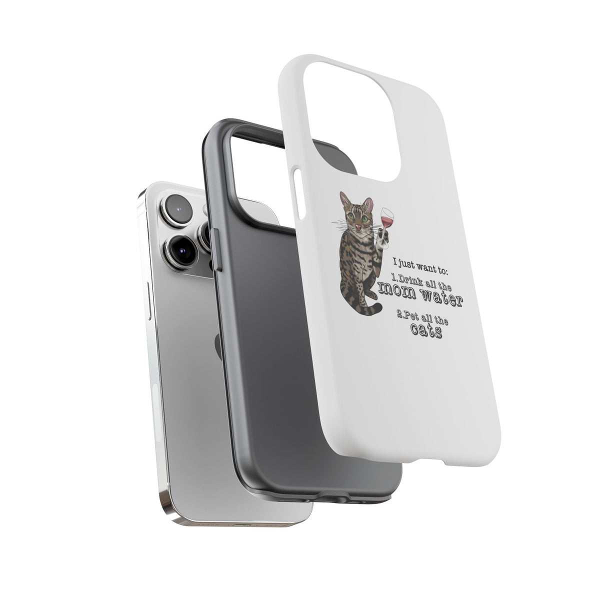 Flounder the Talking Cat Wine Glass Phone Case – "II just want to drink all the mom water"