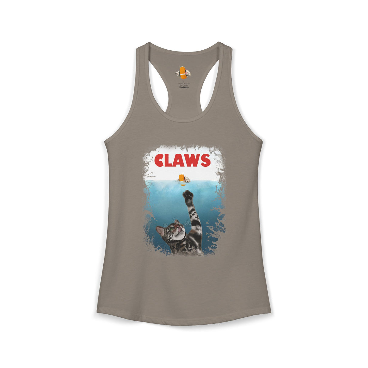 Purrmaid Flounder Claws Tank — Women's Racerback Tank with 'Shark-Like' Cat Catch Design