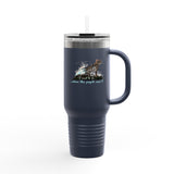 40oz Insulated Travel Mug — 'I Want to Be Where the People Aren't' Purrmaid Design