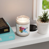 Scented Soy Candle, 9oz Wingapo Watercolor Design Featuring Flounder the Purrmaid