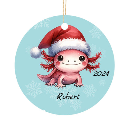 Personalized Axolotl Christmas Ornaments - Durable Ceramic Decoration