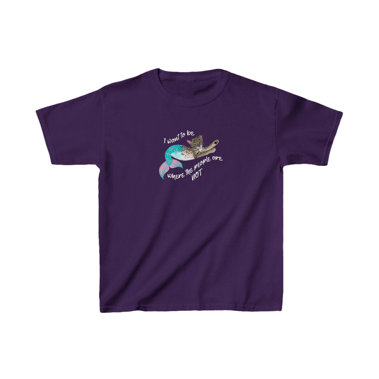 Kids T-shirt Purrmaid 'I wanna be where the people are NOT'