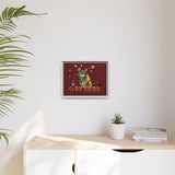 Stay Weird Matte Canvas Print — Flocahontas & Mouse Toy (Framed)