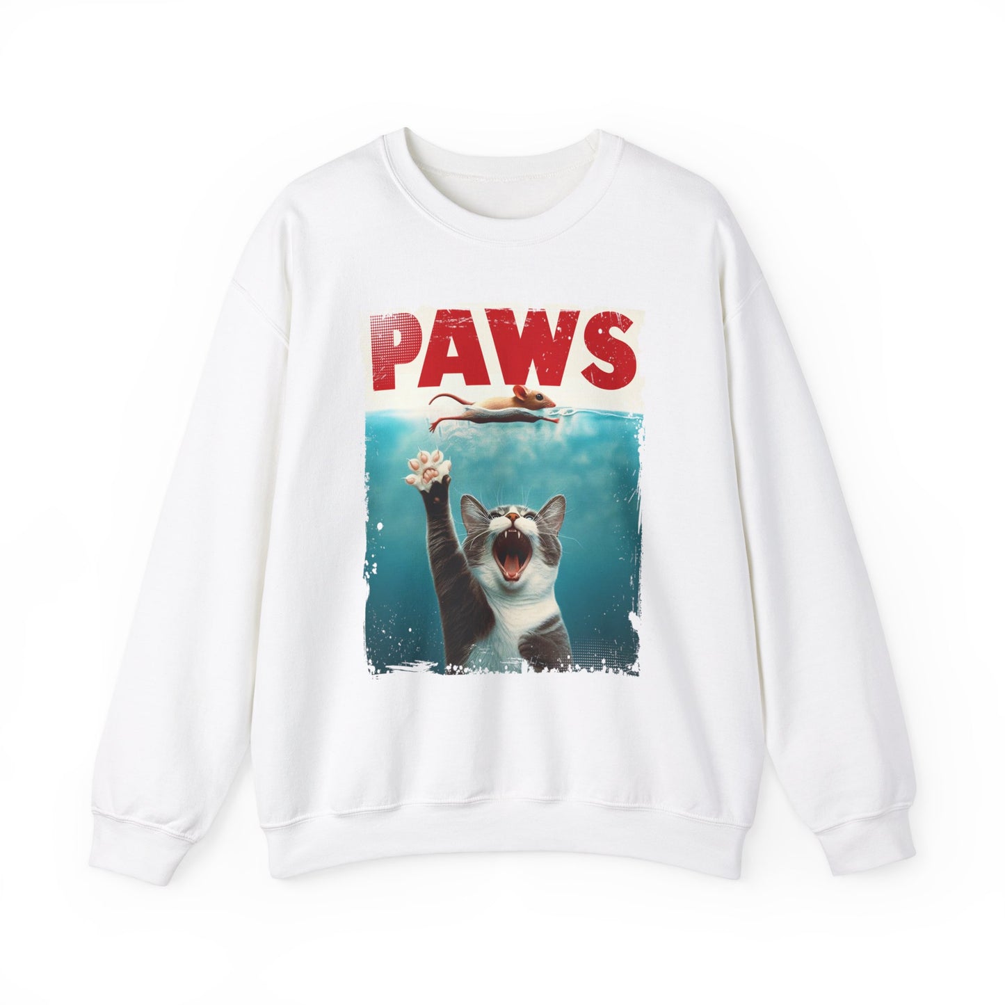 Funny Cat 'Paws' Unisex Crewneck Sweatshirt