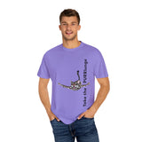 Purr-lunge Unisex T-shirt with Flounder the Purrmaid Design