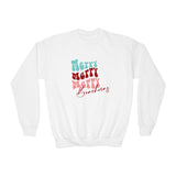 Merry Merry Merry Beachmas Youth Crewneck Sweatshirt – Cozy Holiday Fit