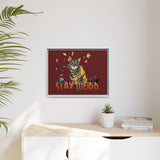 Stay Weird Matte Canvas Print — Flocahontas & Mouse Toy (Framed)