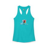 Women's Racerback Tank — "Paint With All the Colors of the Wind" Flounder the Purrcasso Art Tank