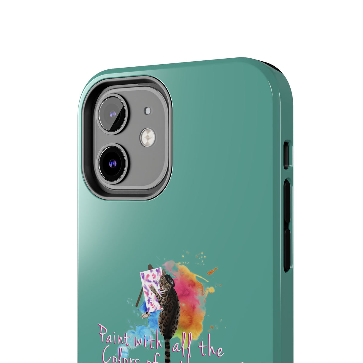 Tough Phone Case — "paint with all the colors of the wind" Flounder the Purrcasso Art
