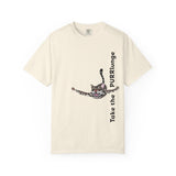 Purr-lunge Unisex T-shirt with Flounder the Purrmaid Design