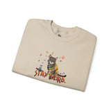 Stay Weird Sweatshirt — Hand-Drawn Flounder & Mouse Toy Hug Crewneck