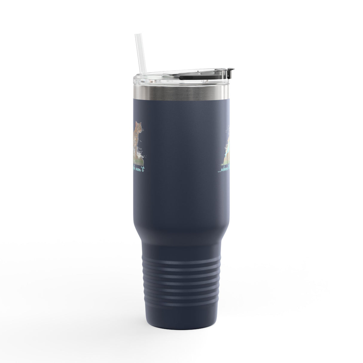 40oz Insulated Travel Mug — 'I Want to Be Where the People Aren't' Purrmaid Design